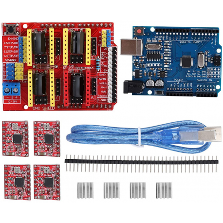 Kit de Carte d'imprimante 3D CNC Shield V3 Carte d'extension + A4988 Pilote de Moteur Pas à Pas pièces d'imprimante 3D